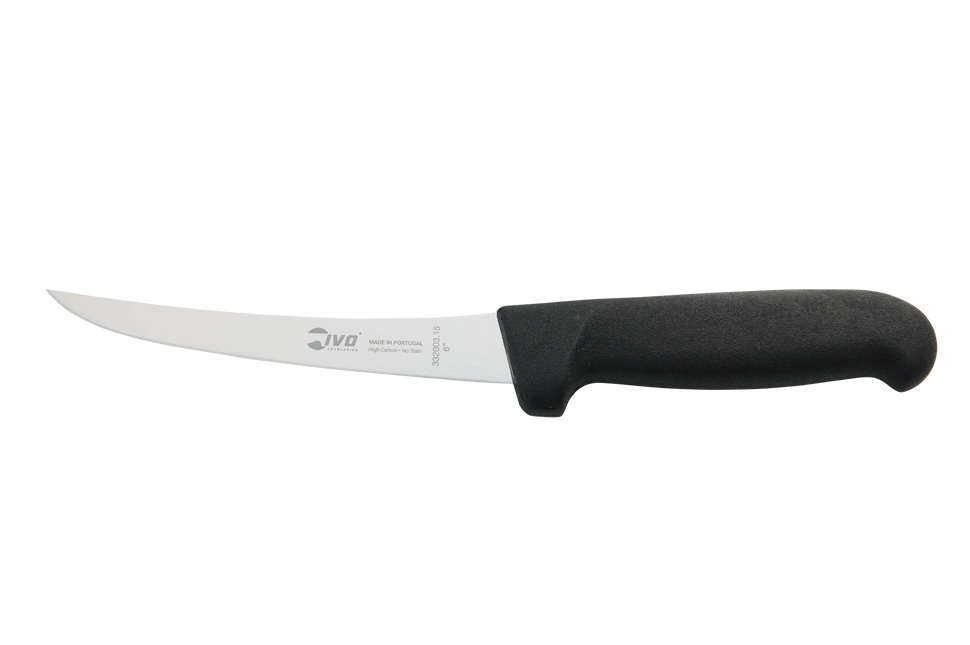 IVO® Butchercut 6" Black Semi-Flex Curved Boning Knife