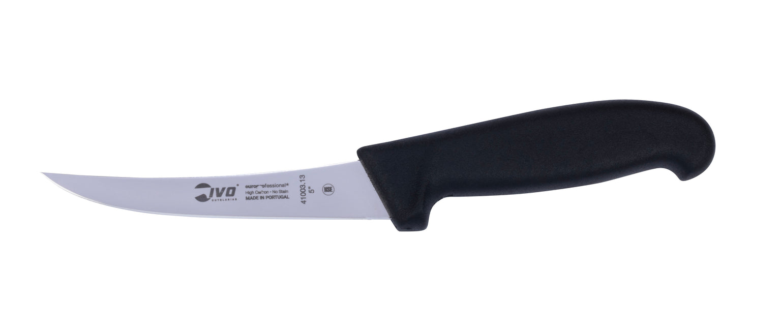 IVO® EuroProfessional 5" Black Semi Flex Curved Boning Knife