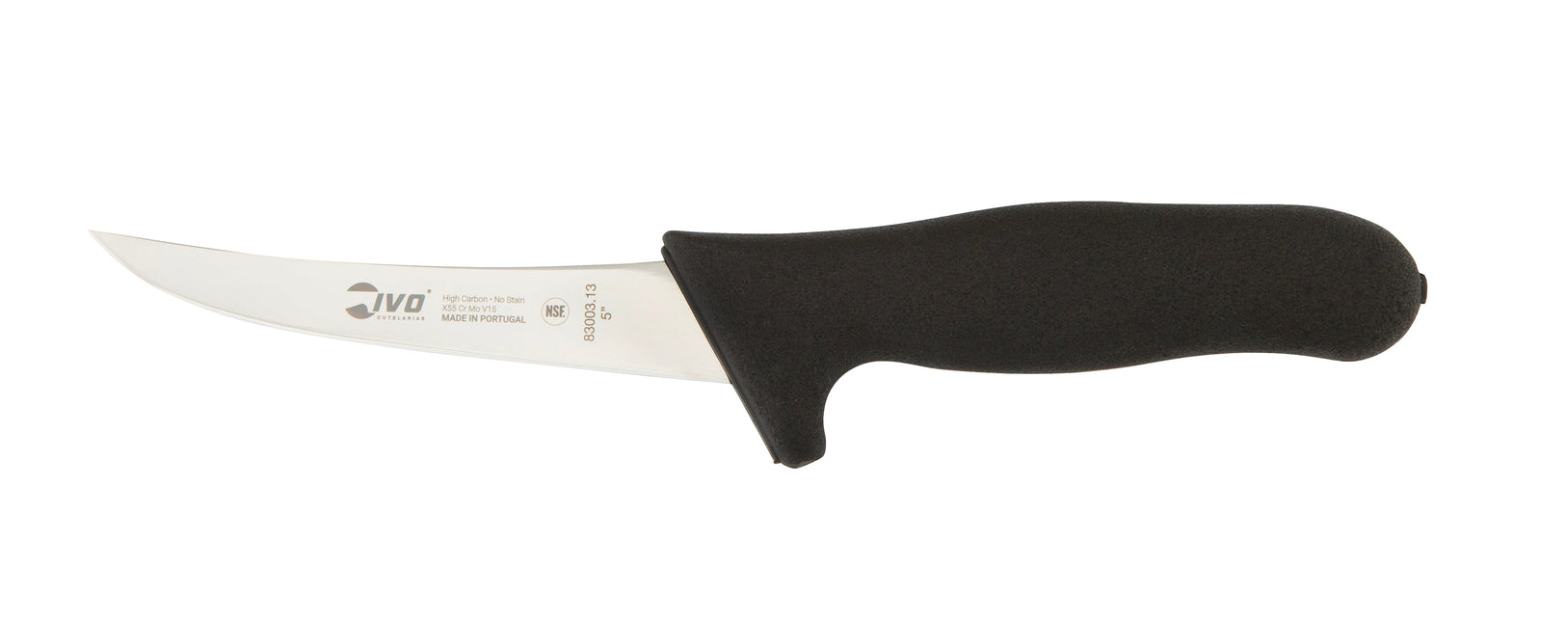 IVO® ERGODUO 5" Black Semi Flex Curved Boning Knife