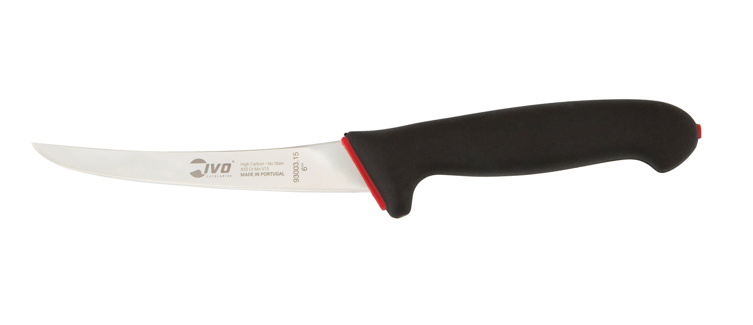 IVO® DuoPrime 6" Black Semi Flex Curved Boning Knife